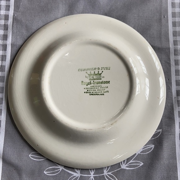 VINTAGE 50’-70’s Currie & Ives The Old Grist Mill Blue Scene Set of 2 Plates - Picture 9 of 12